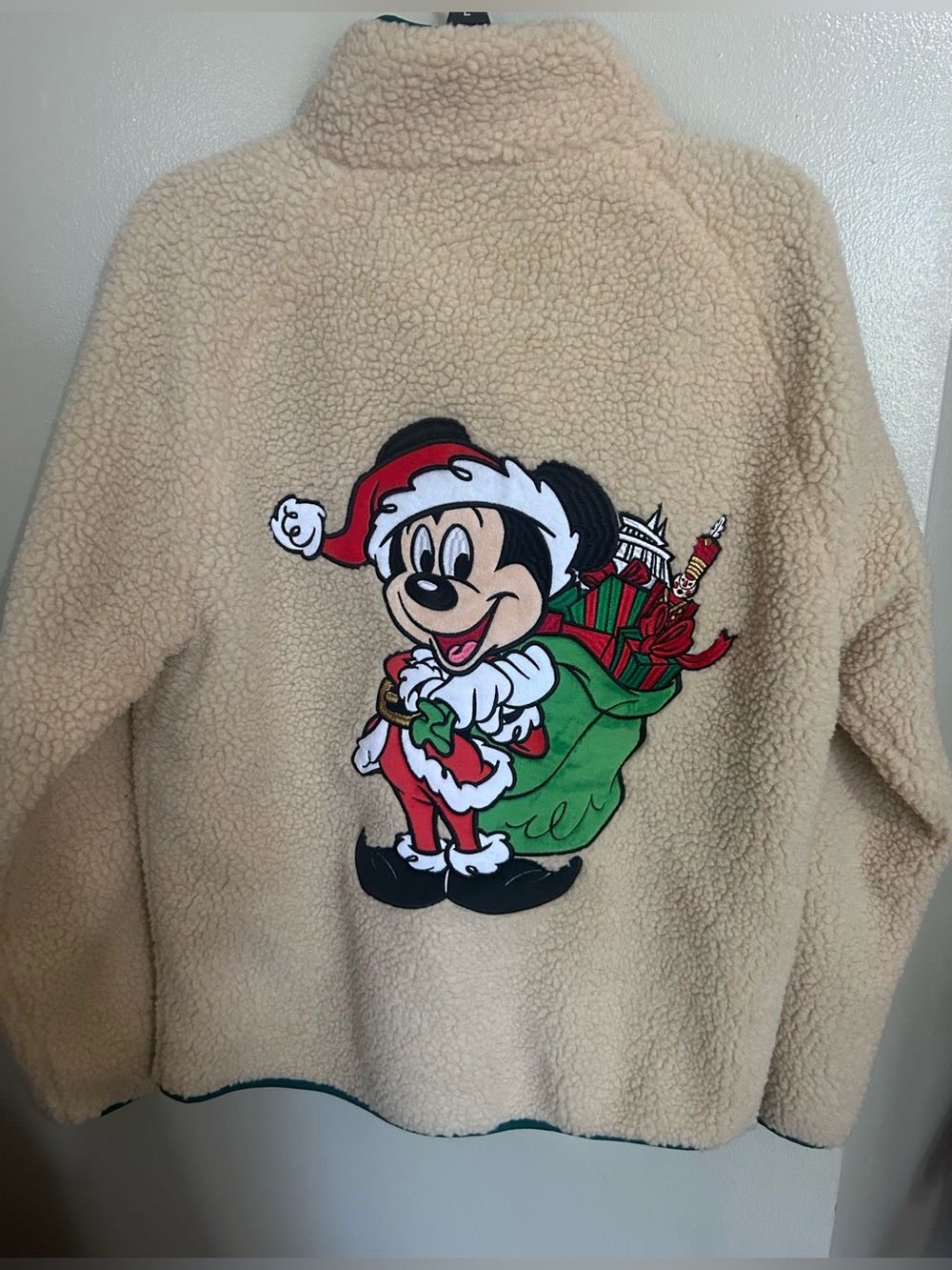 Santa Mickey Mouse Polar Fleece Jacket for Adults Size Medium Christmas 🎄 Mint